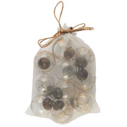 Weihnachtskugeln im Säckchen - Mini (Transparent/Gold)