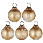 Weihnachtskugeln im Säckchen - Medium (Weiß/Gold)
