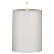 LED-Stumpenkerze mit warmer Flamme - 10 cm (Weiß)