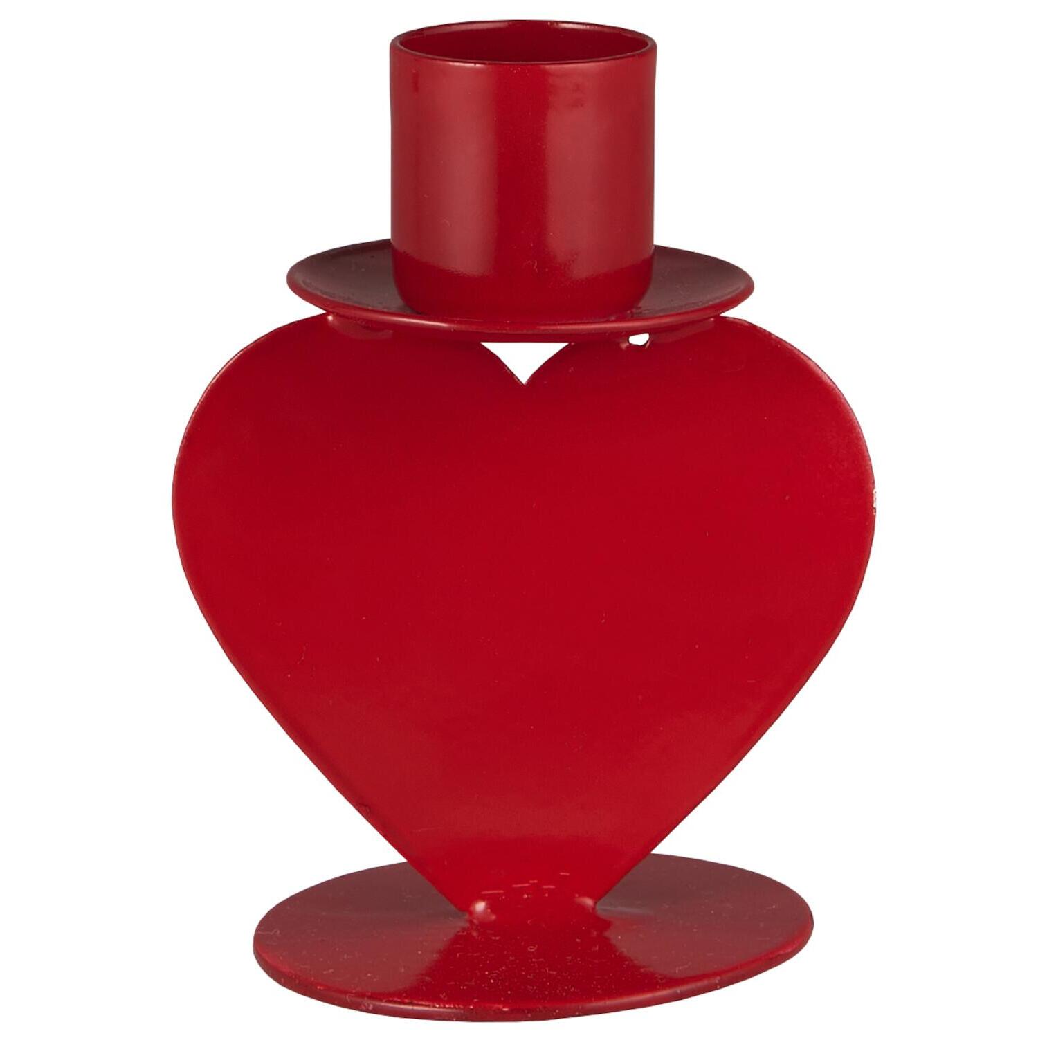 Kerzenhalter "Herz mit Sockel" - 8,2 cm (Rot)