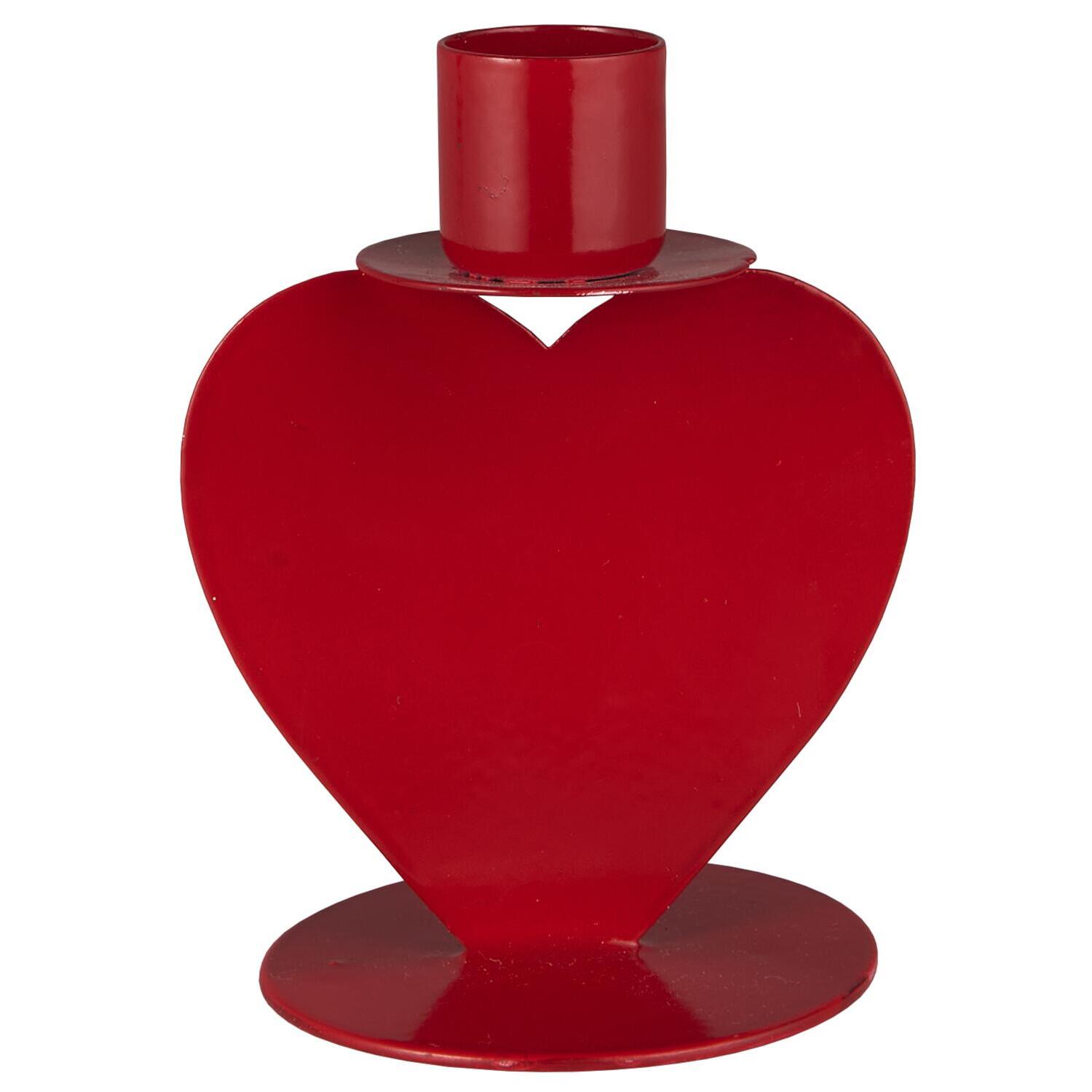 Kerzenhalter "Herz mit Sockel" - 10 cm (Rot)
