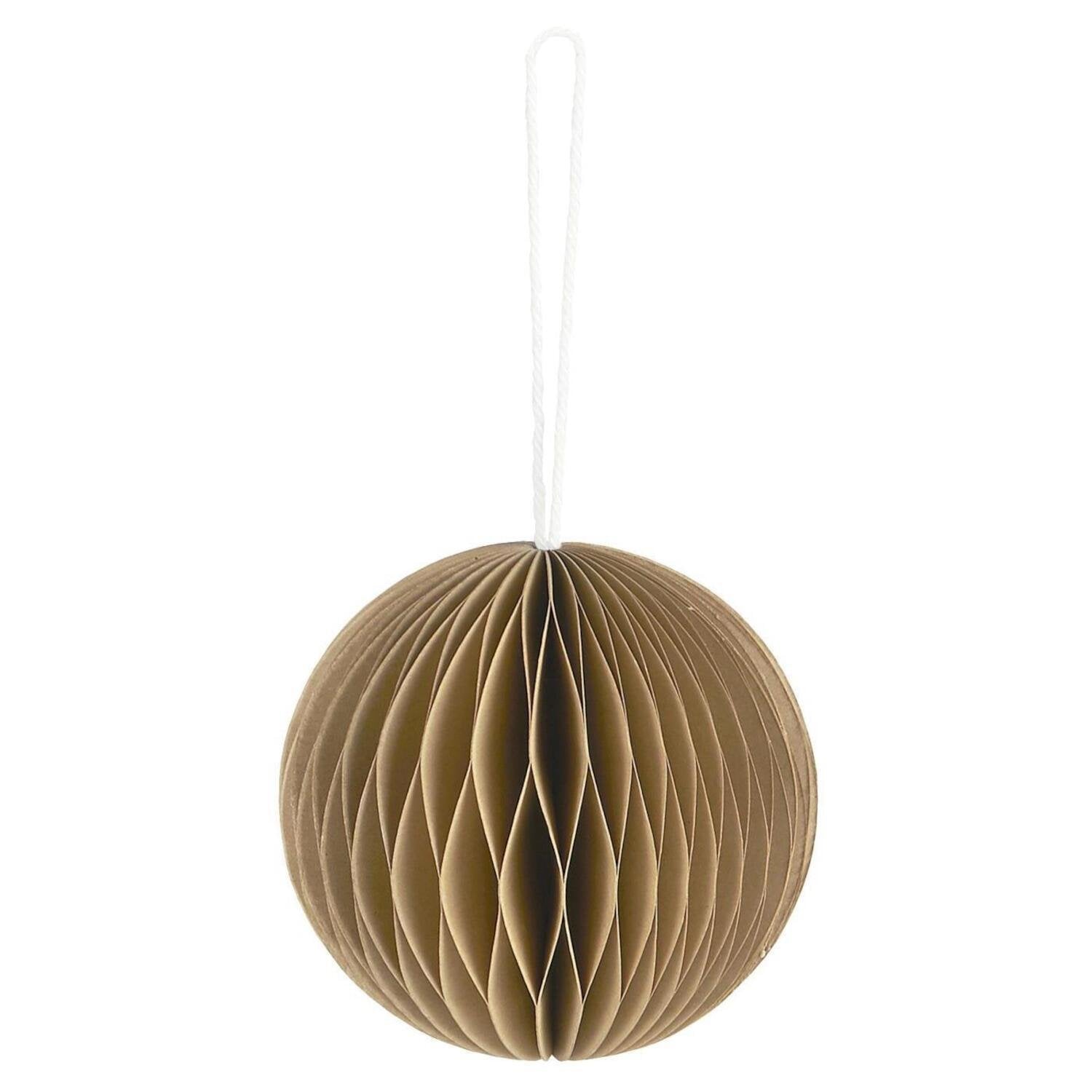 Weihnachtsschmuck zum Hängen "Schneeball" - 8x8 cm (Natur)