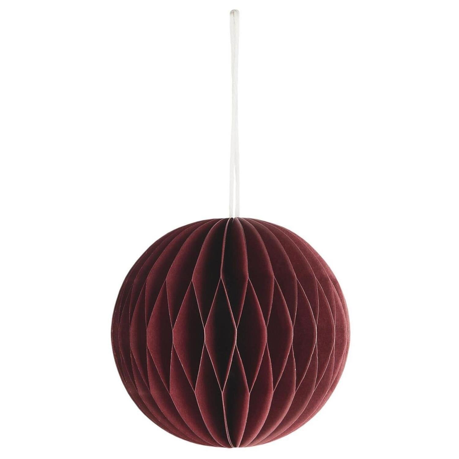 Weihnachtsschmuck zum Hängen "Schneeball" - 8x8 cm (Bordeaux) Ib Laursen