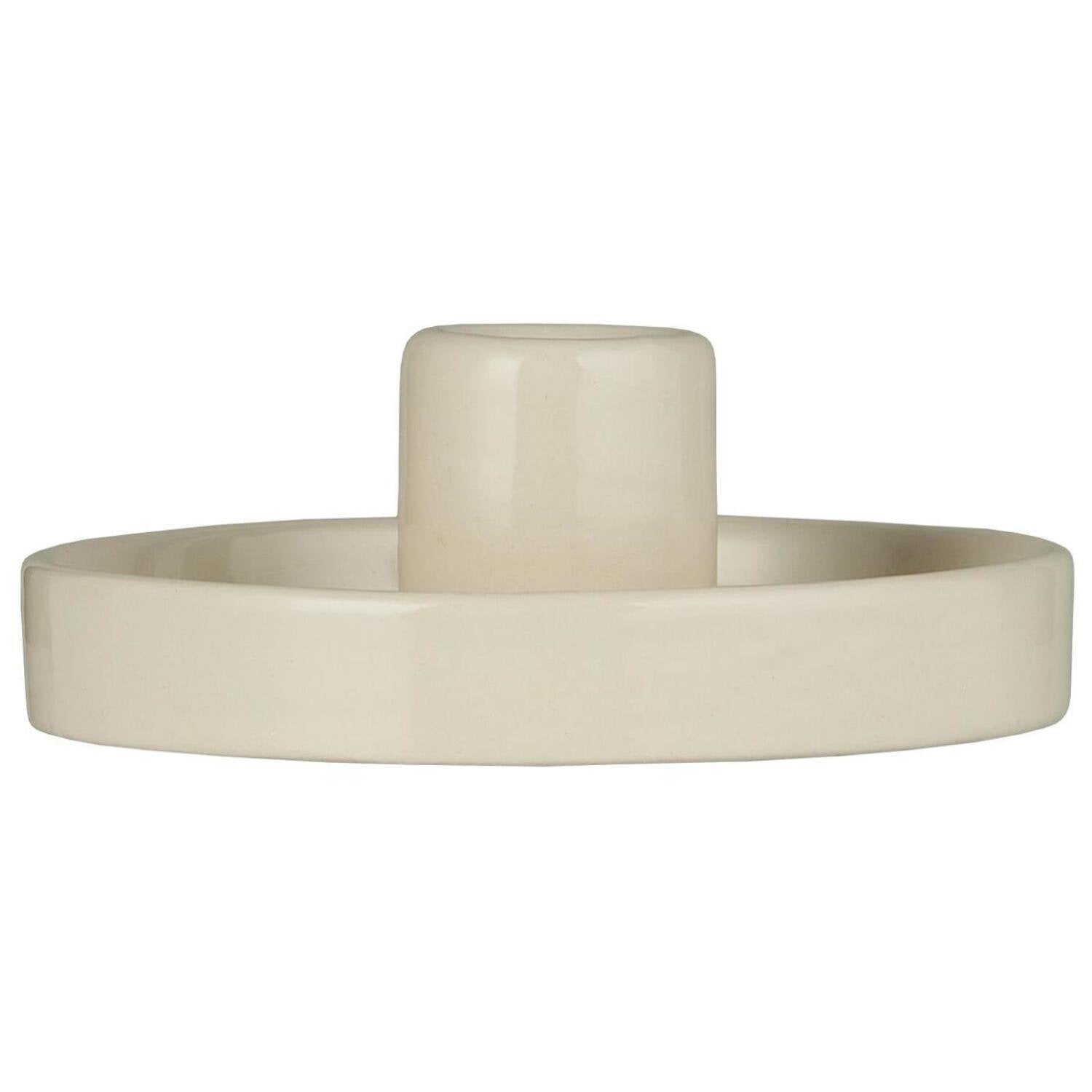 Kerzenhalter für Stabkerze - 11,5x4,3 cm (Creme)
