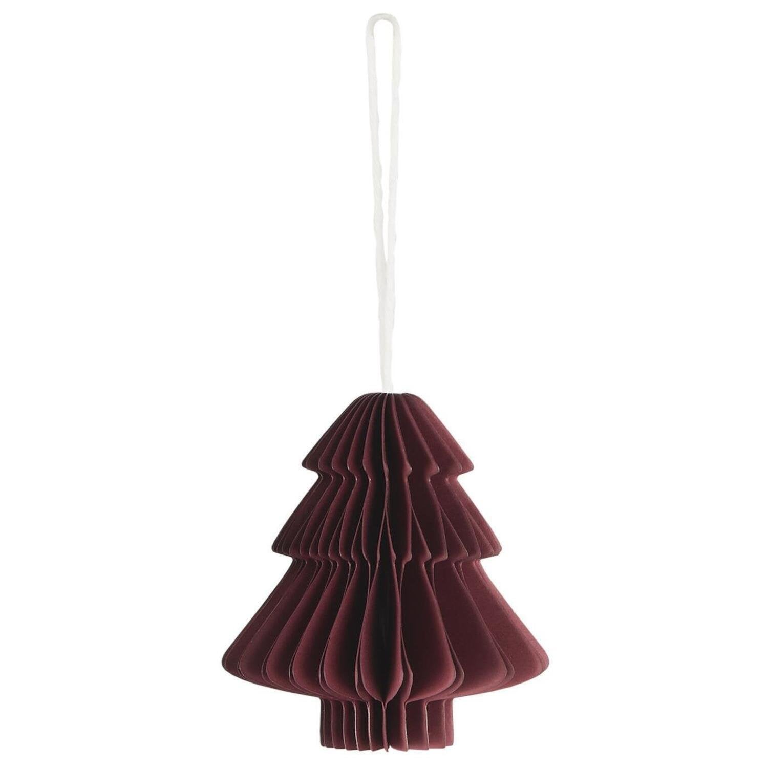 Weihnachtsschmuck zum Hängen "Baum" - 6,5x7 cm (Bordeaux)