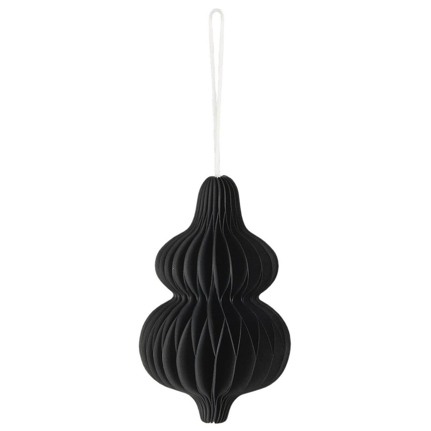 Weihnachtsschmuck zum Hängen "Tropfen" - 6x10 cm (Schwarz)