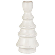 Kerzenhalter gerillt - 16 cm (Weiß)