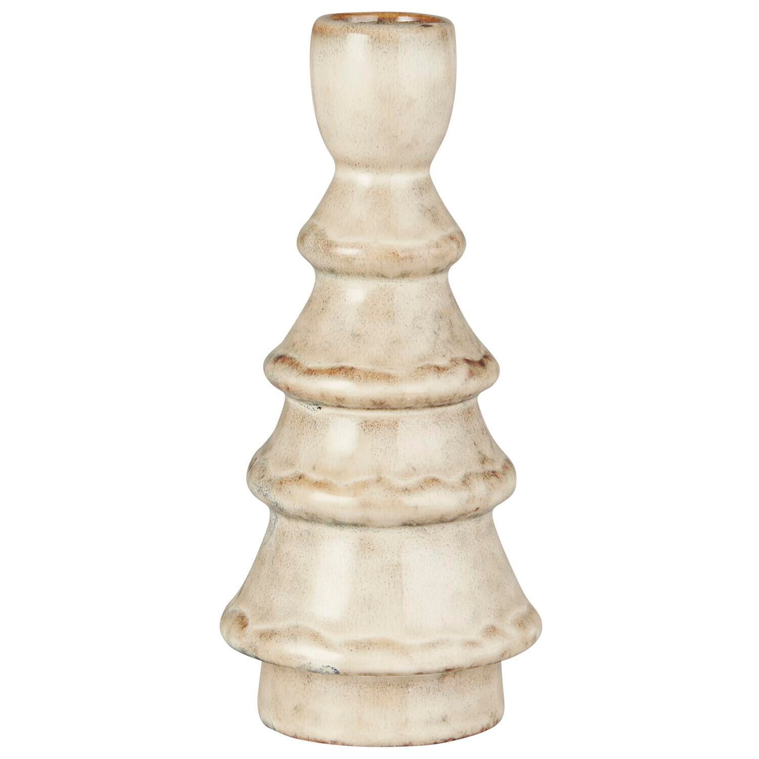 Kerzenhalter gerillt - 16 cm (Braun)