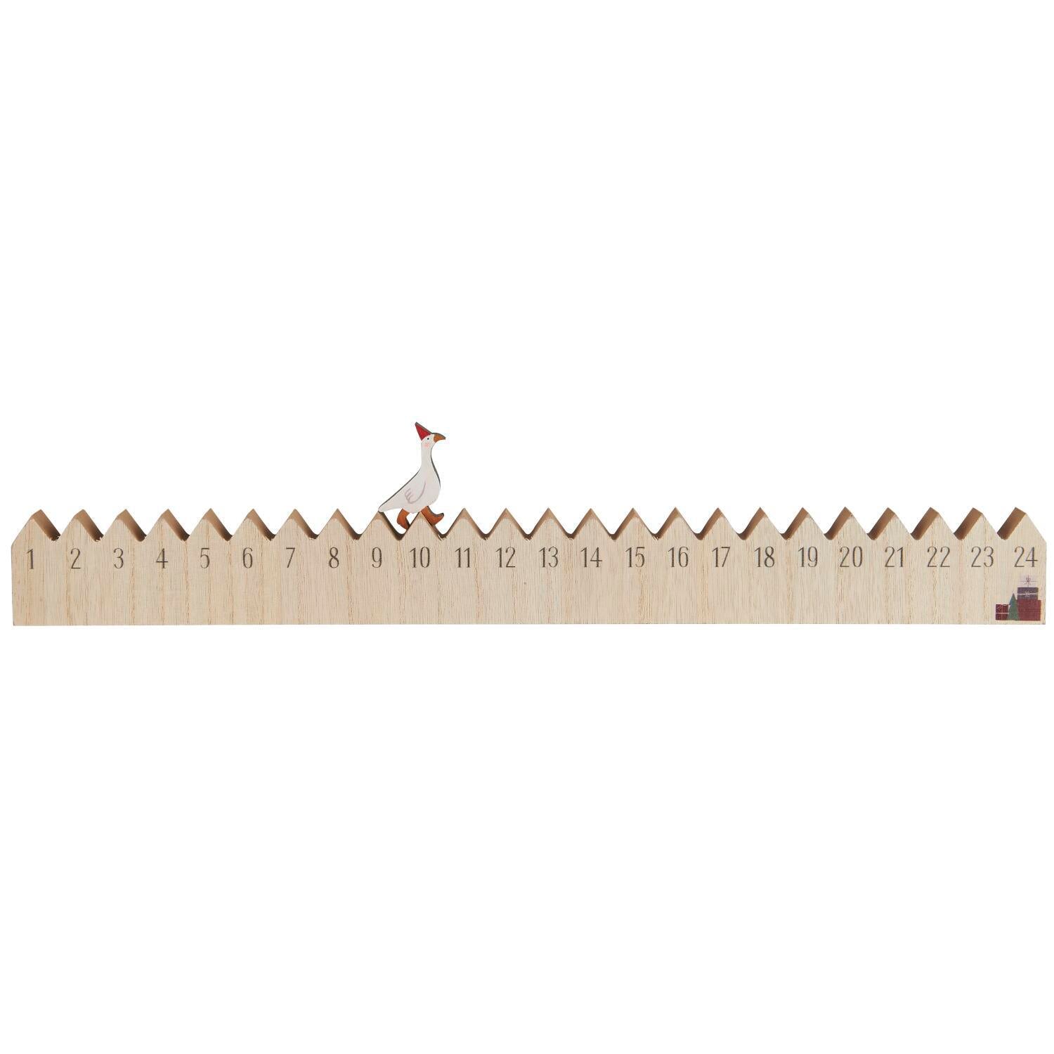 Adventskalender "Gehende Gans" - 50x2,5x5,5 cm (Natur)