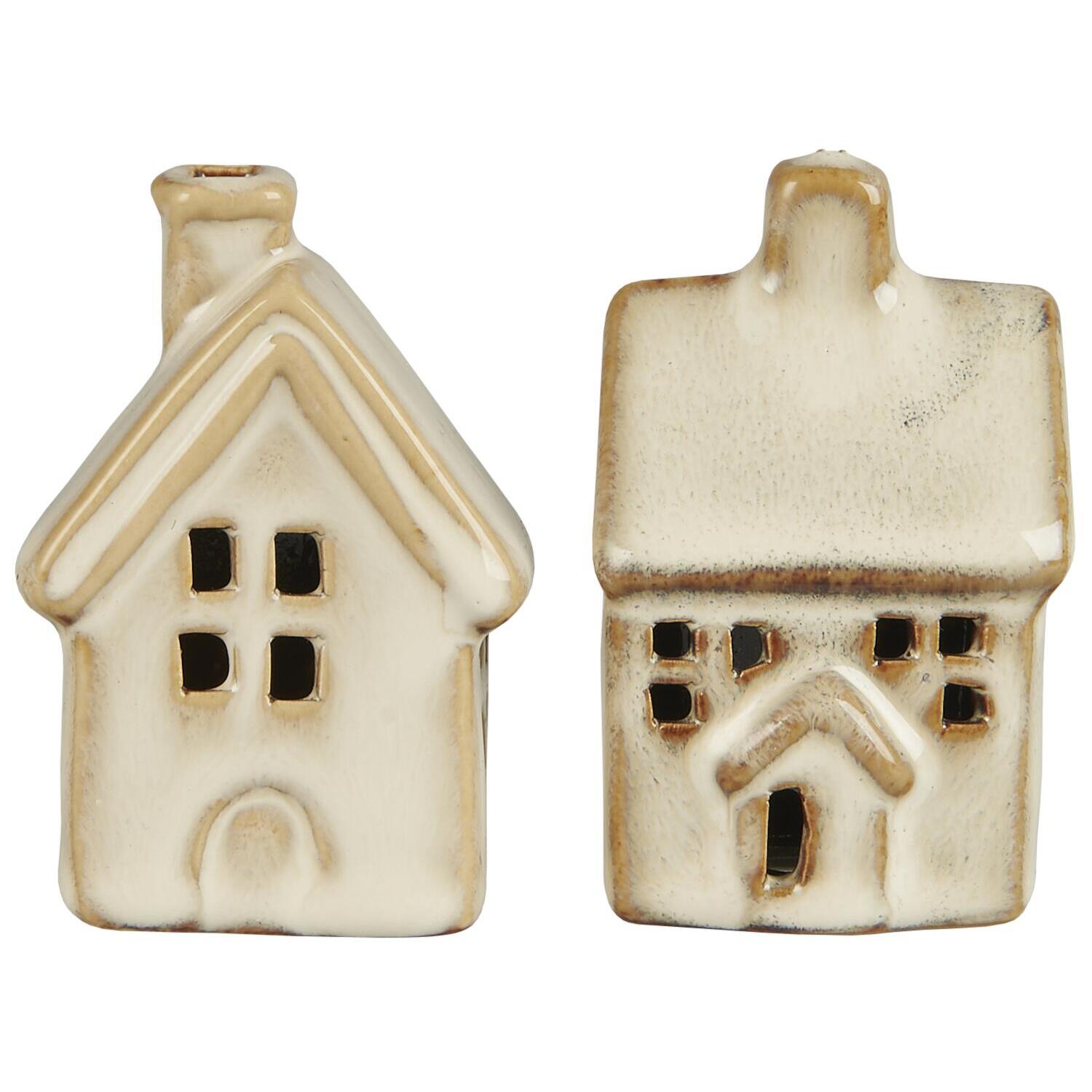 Deko-Haus im 2er-Set - Mini (Weiß)