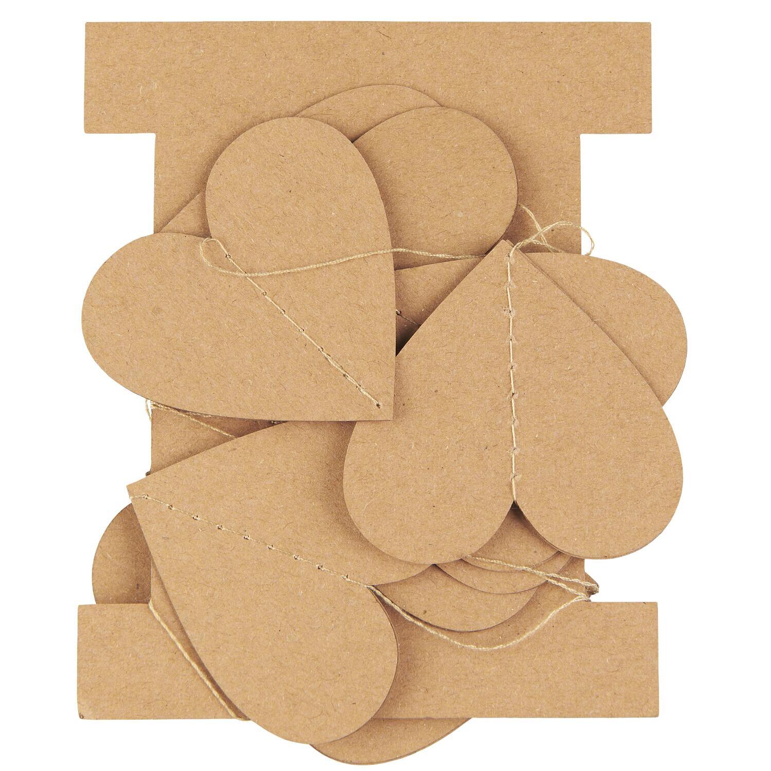 Girlande mit 12 Herzen (Braun) Ib Laursen