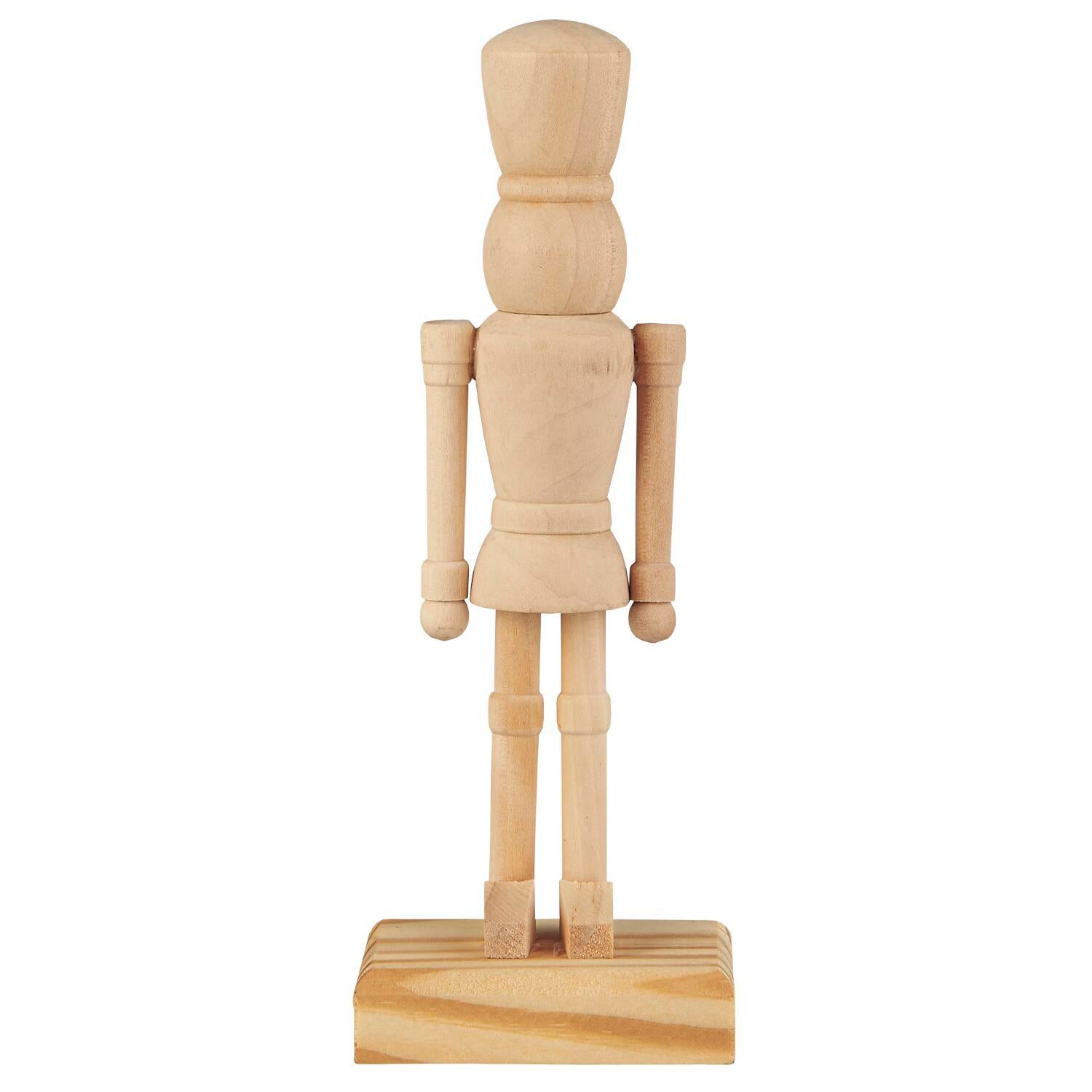 Dekofigur "Nussknacker mit viereckige Füße" - 21 cm (Natur)