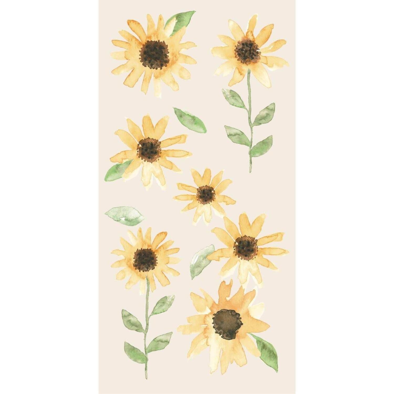Papierservietten mit Sonnenblumen - 40x40 cm (Creme)