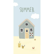 Papierservietten mit Strandhaus - 40x40 cm (Blau/Gelb)