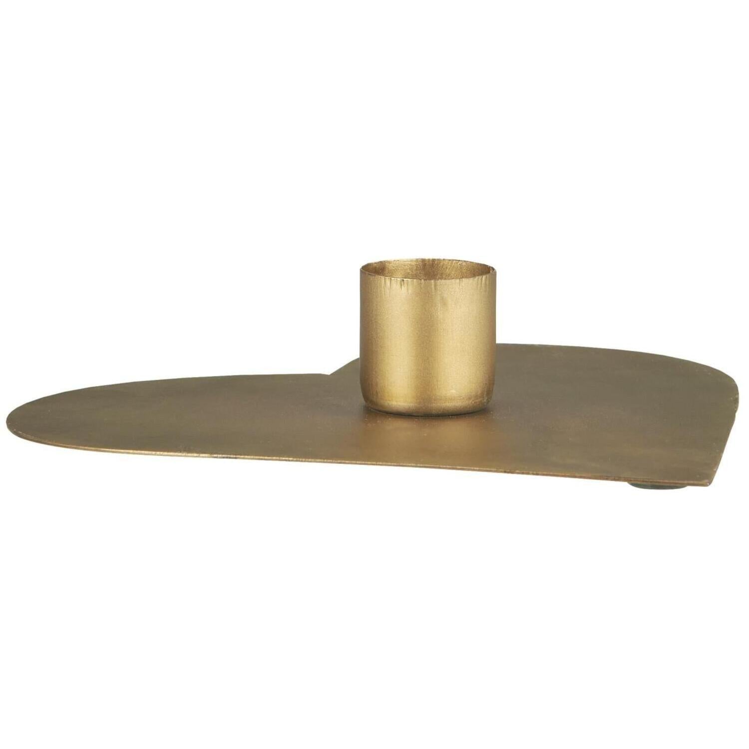 Kerzenhalter für Stabkerzen "Herz" (Gold)