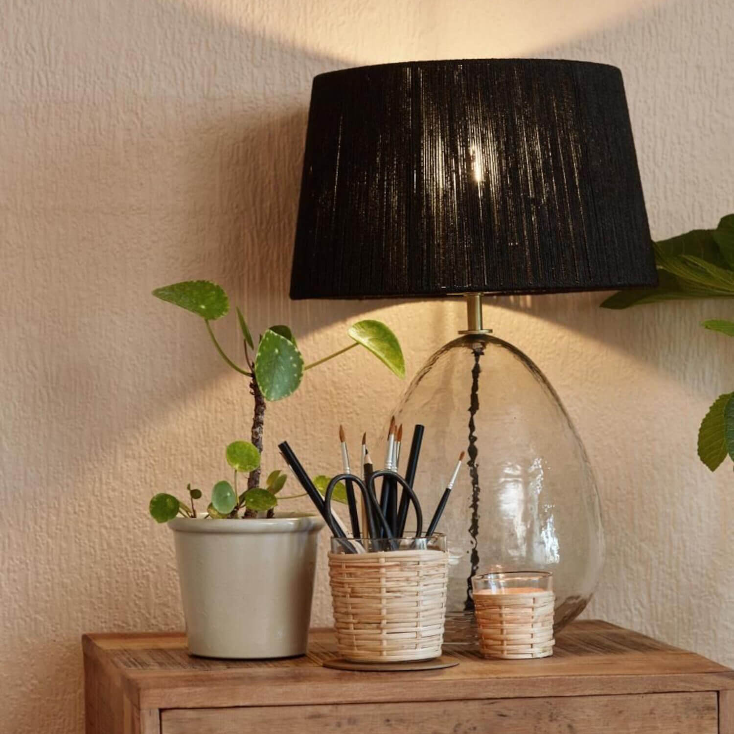 Tischlampe "Kairo" - 220x30x46,5 cm (Schwarz)