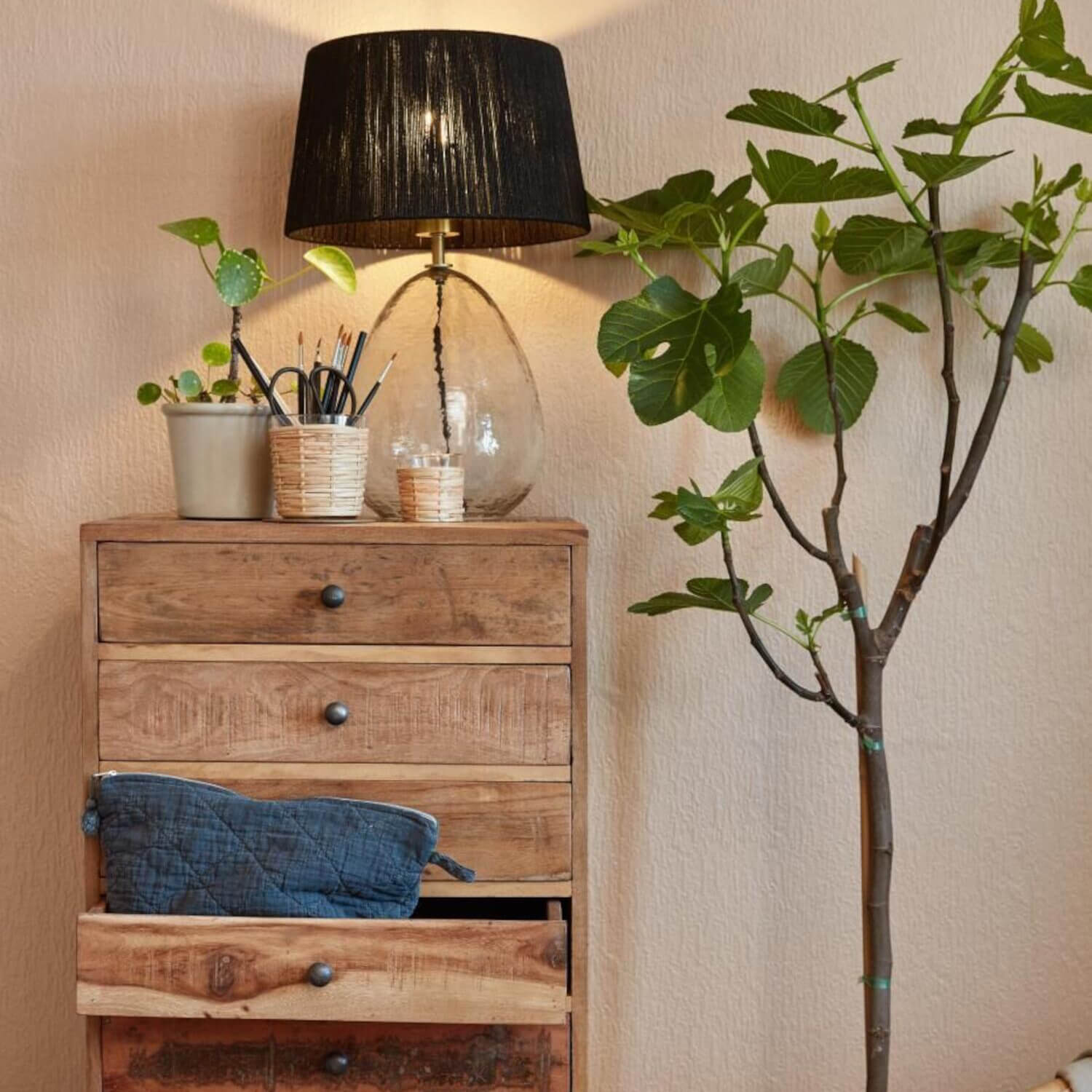 Tischlampe "Kairo" - 220x30x46,5 cm (Schwarz)