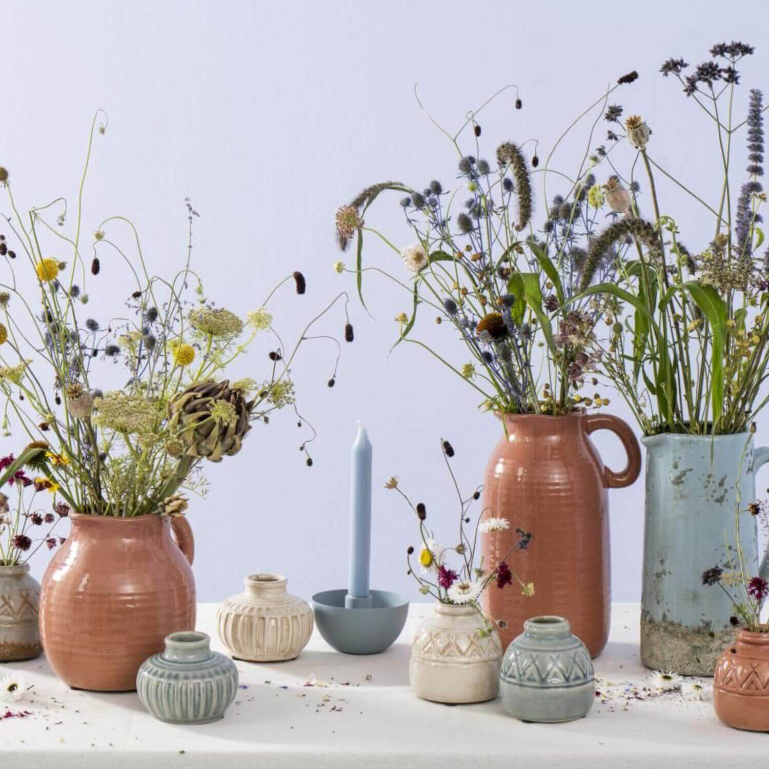 Vase "Lea" im 2er-Set (Grau)