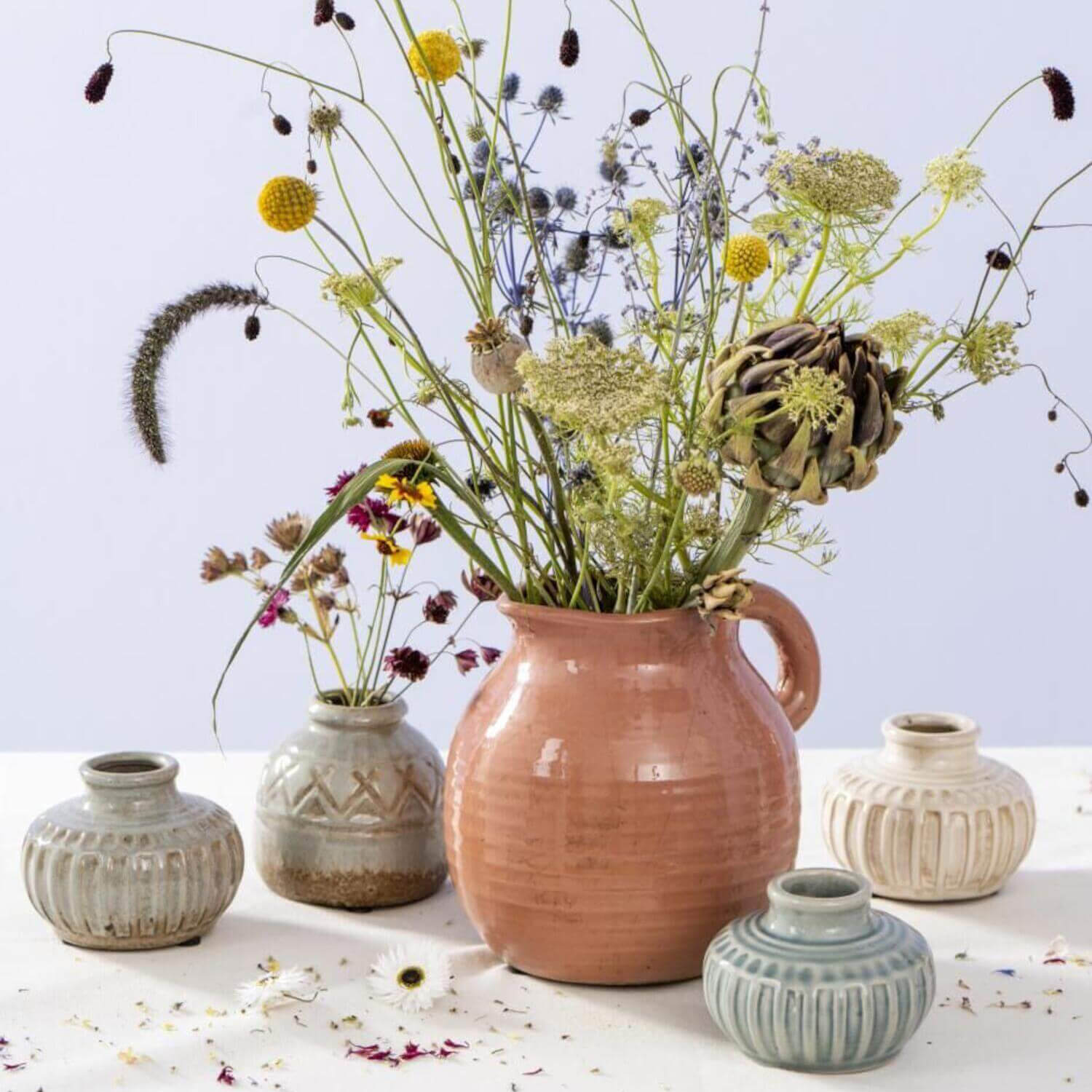 Vase "Lea" im 2er-Set (Grau)