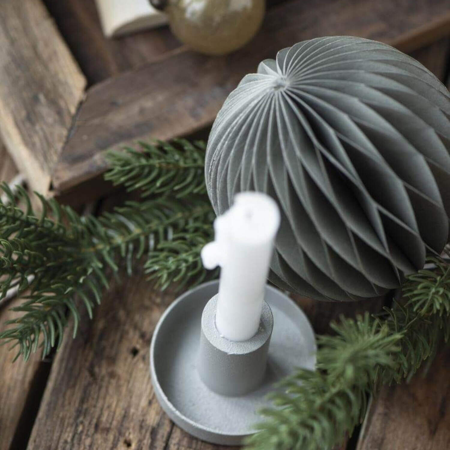 Weihnachtsschmuck zum Hängen "Schneeball" - 8x8 cm (Grau)