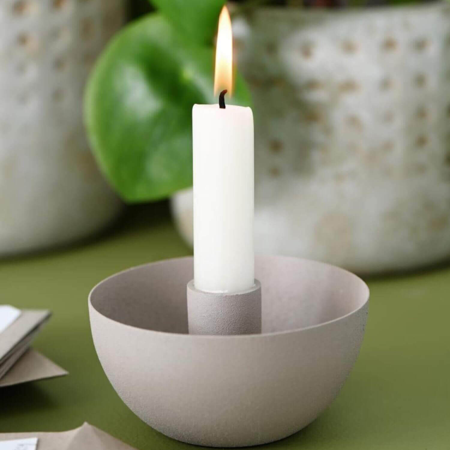 Kerzenhalter für Stabkerze - 10,2x5,3 cm (Ash Grey)