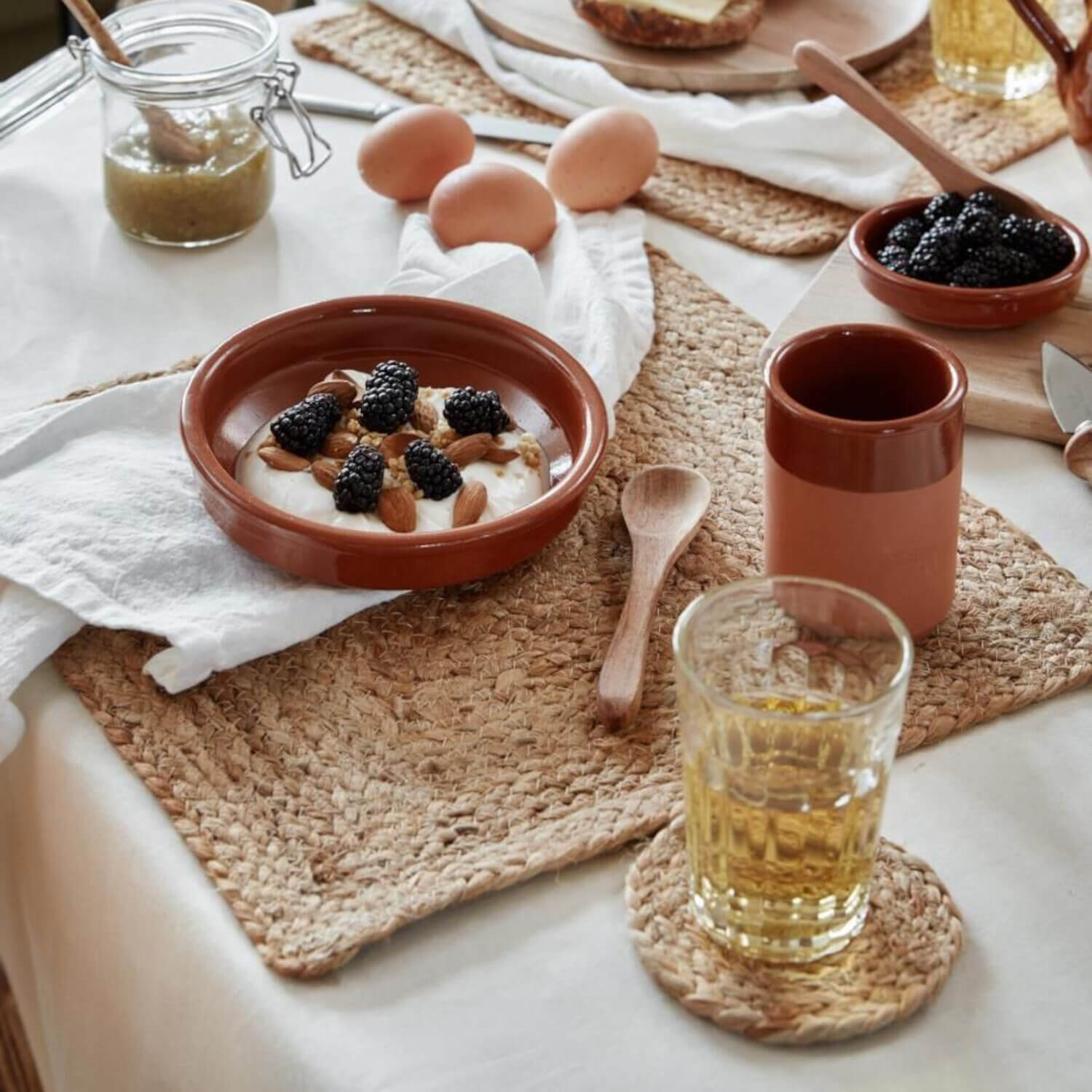 Untersetzer für Gläser & Flaschen - 10 cm (Natur)