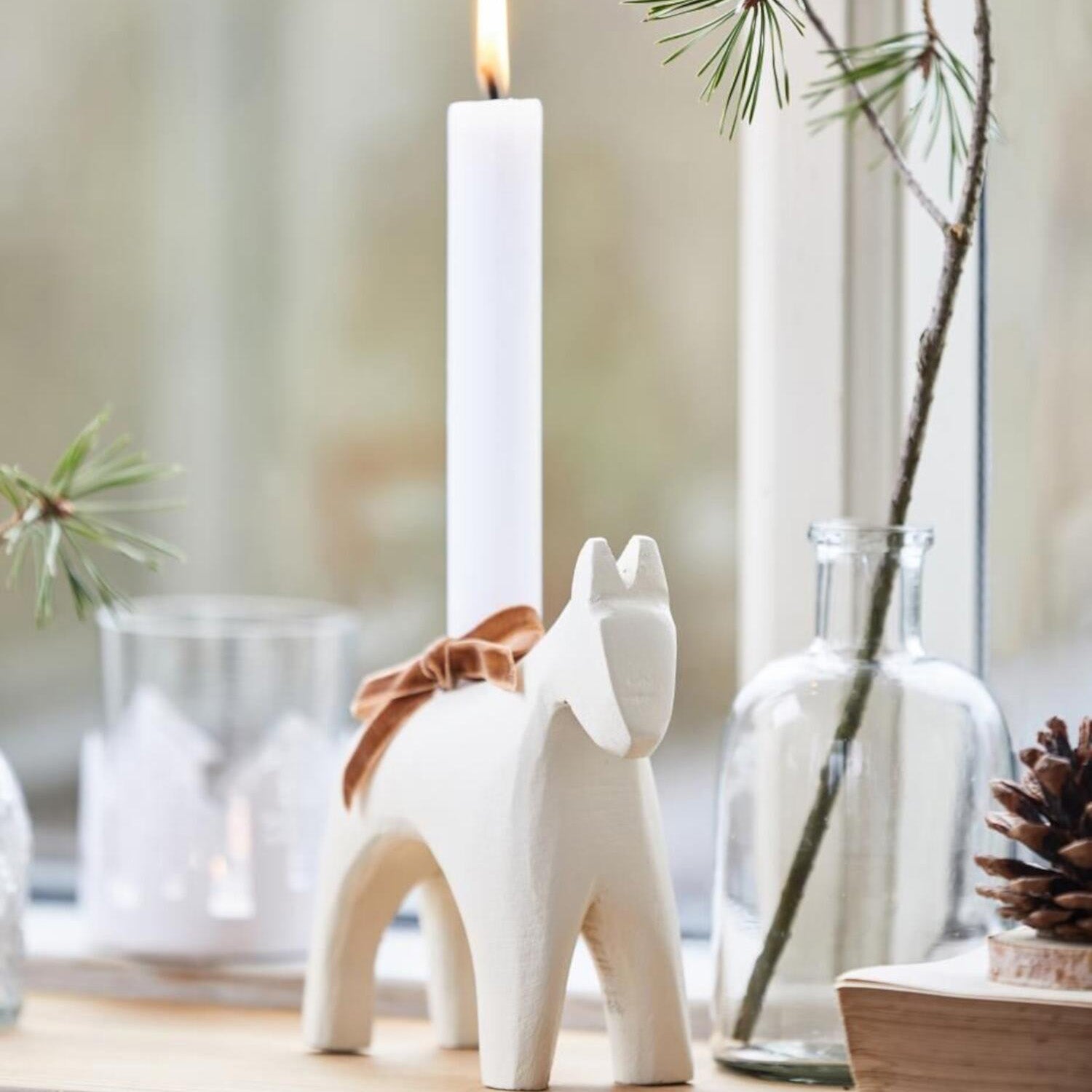 Kerzenhalter Pferd "UNIKA" - 13 cm (Weiß) Ib Laursen