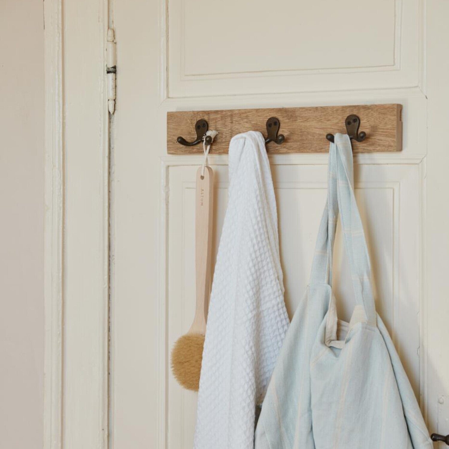 Hakenleiste mit 3 Doppelhaken (Natur)