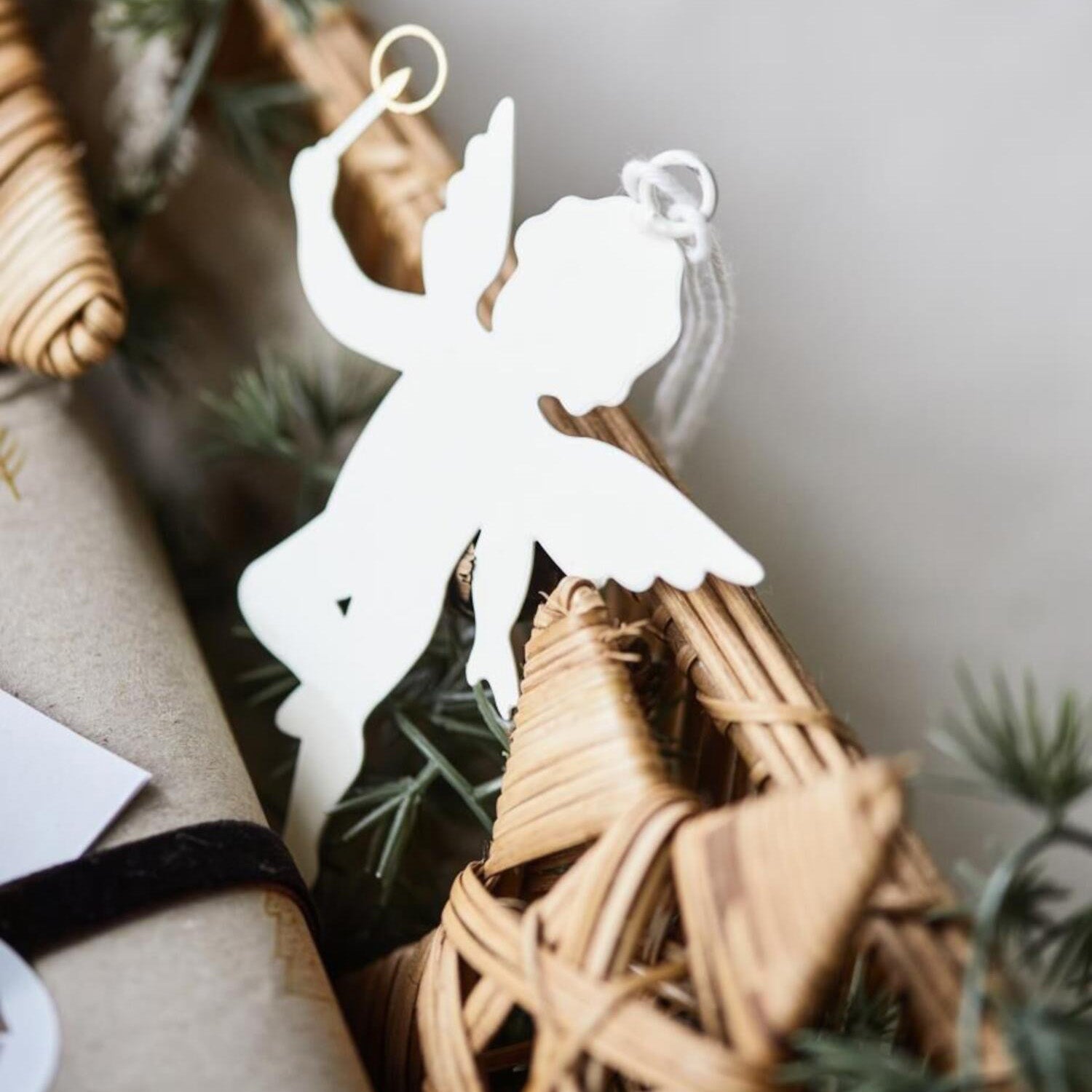 Anhänger Engel "My Nostalgic Christmas" im 6er-Set (Creme)
