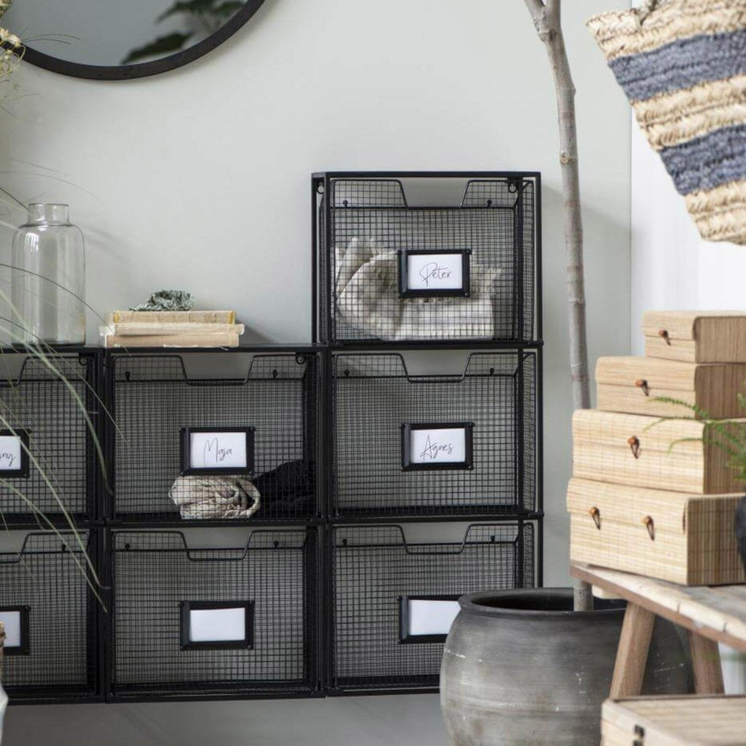 Zeitschriftenhalter mit 2 Fächern - 34x14,5x55 cm (Schwarz) Ib Laursen