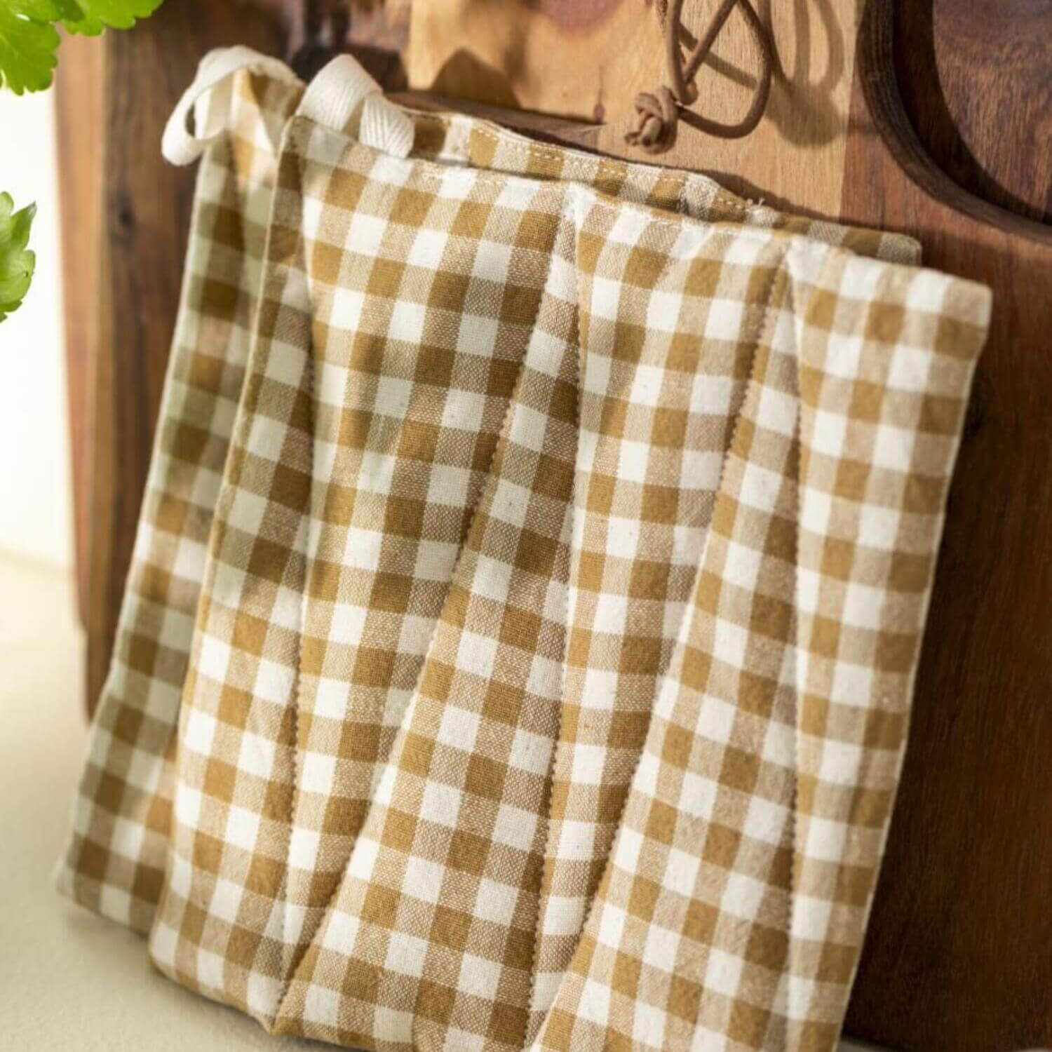 Topflappen "Sebastian" - 21,5x20 cm (Braun/Natur)