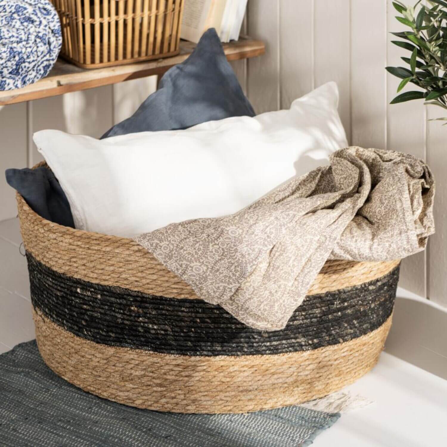 Korb - 60x30 cm (Natur/Schwarz) Ib Laursen