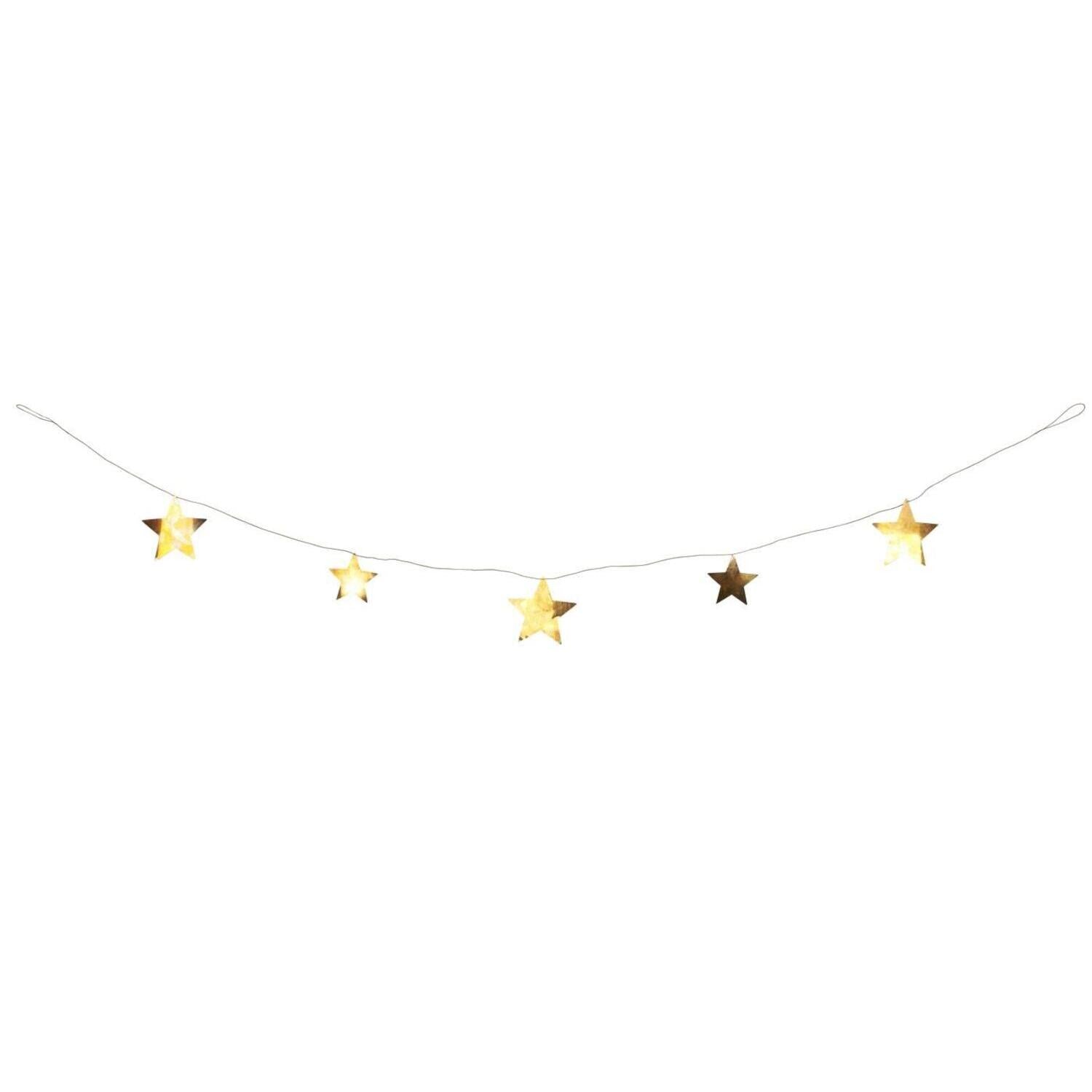 Girlande mit 5 Sternen (Gold)