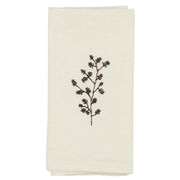 Stoffserviette Zweig mit Zapfen - 40x40 cm (Butter Cream)
