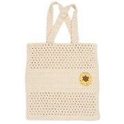 gehäkelte Tasche - 40x40 cm (Creme/Gelb/Braun)