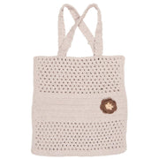 gehäkelte Tasche - 40x40 cm (Rosa/Braun/Natur)