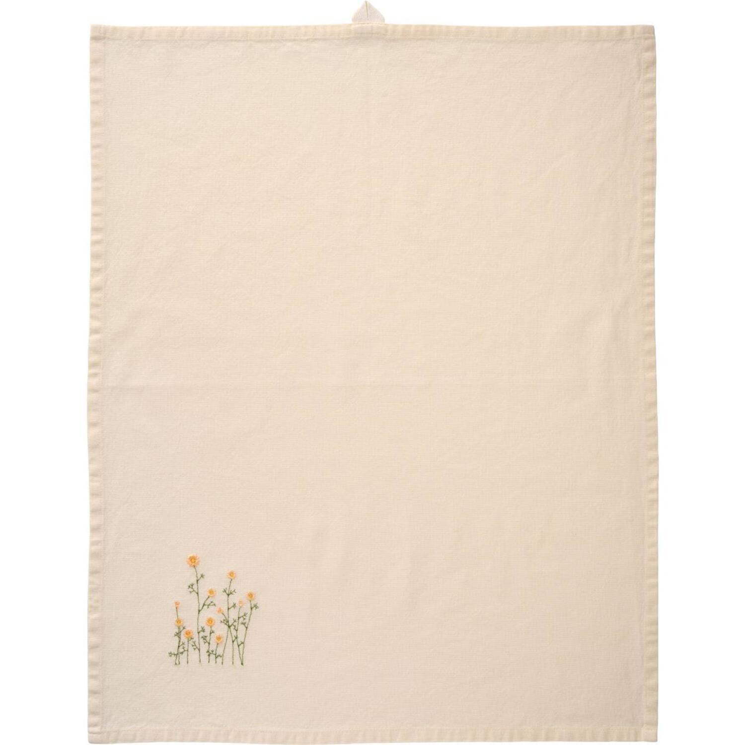 Geschirrtuch "Flora" - 50x70 cm (Gelb/Butter Cream)
