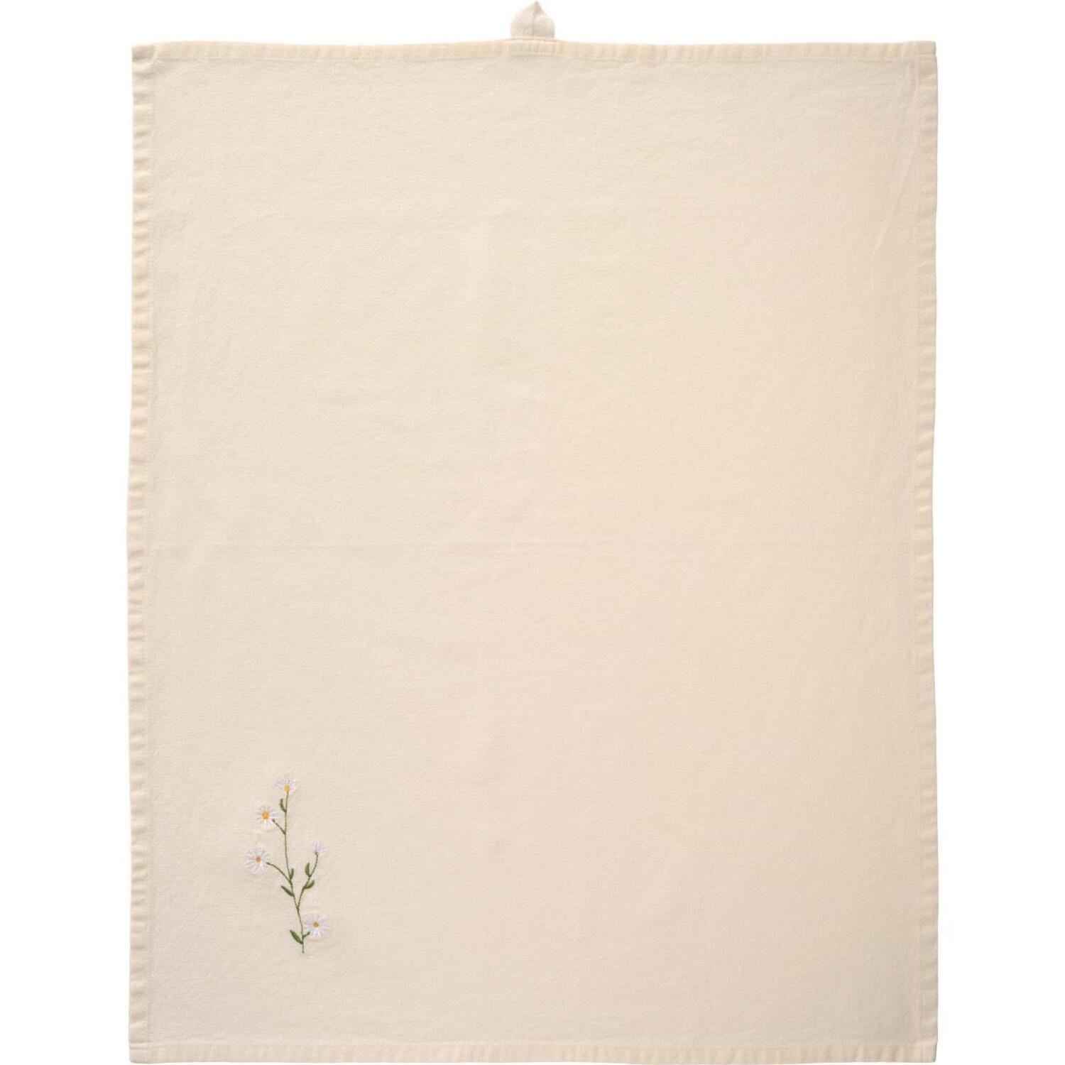 Geschirrtuch "Flora" - 50x70 cm (Weiß/Butter Cream)