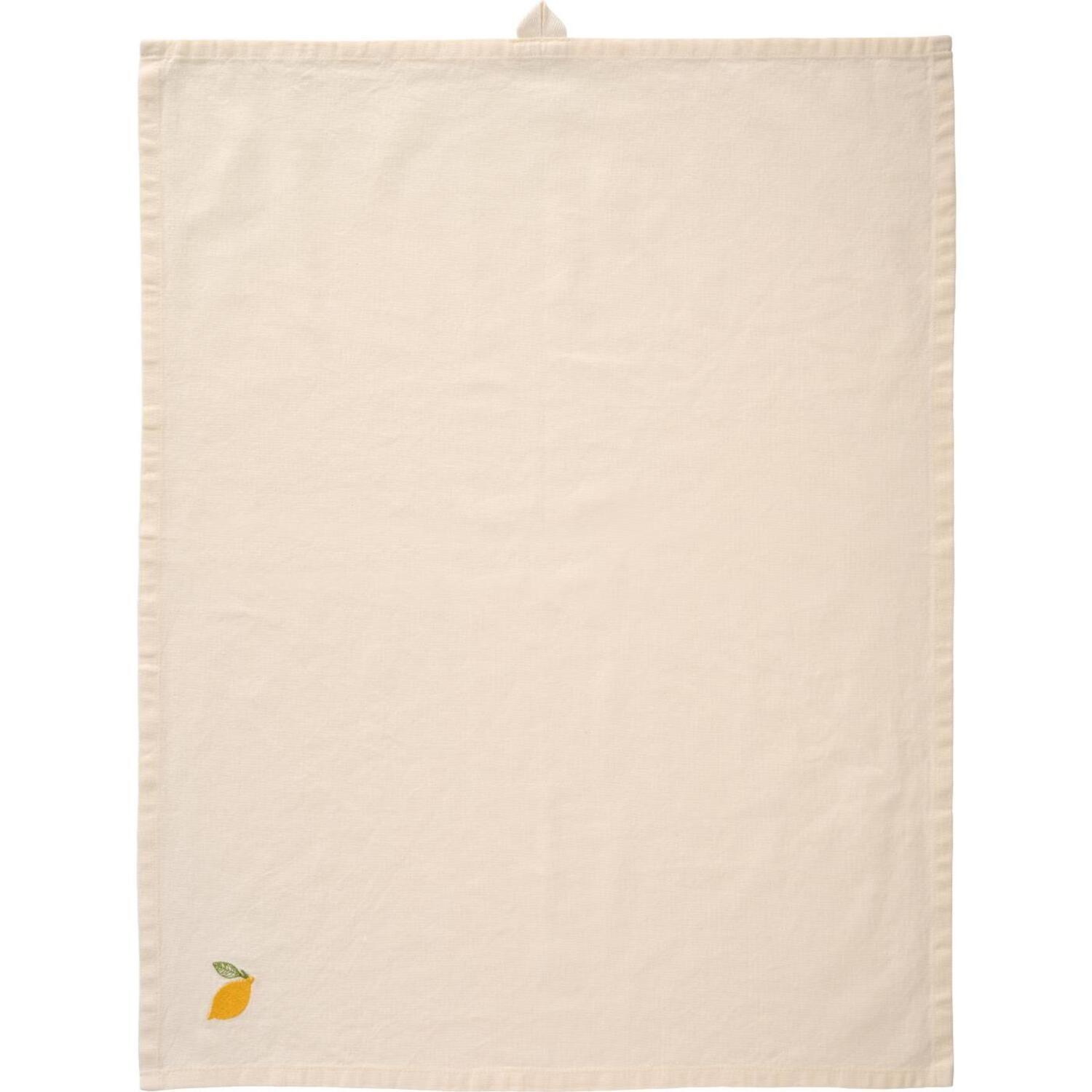 Geschirrtuch "Summer Vibes" - 50x70 cm (Zitrone/Butter Cream)