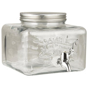 Getränkespender mit Metalldeckel - 3,6 l (Transparent)