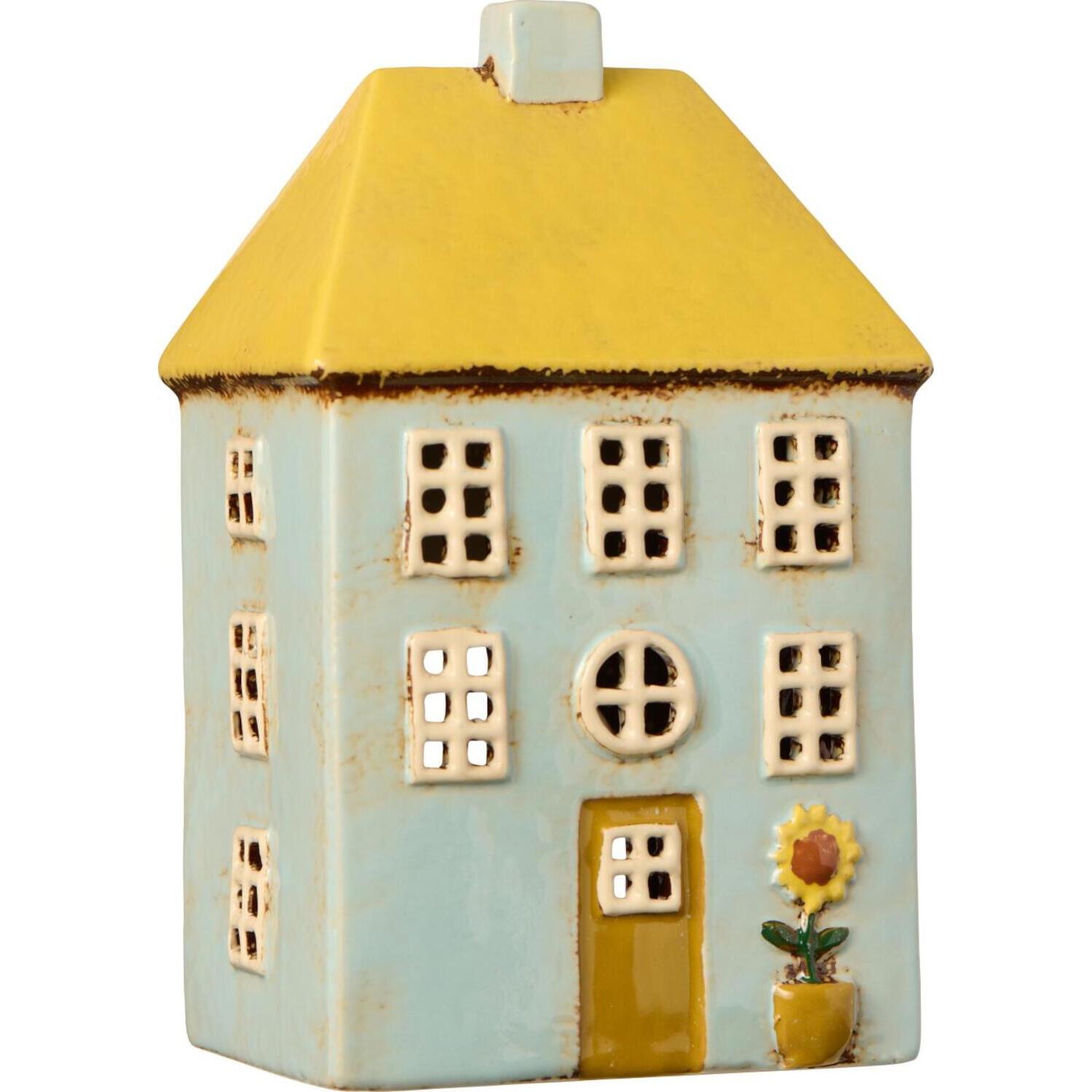 Teelichthaus "Nyhavn" - 11,8x8,7x19 cm (Gelb)