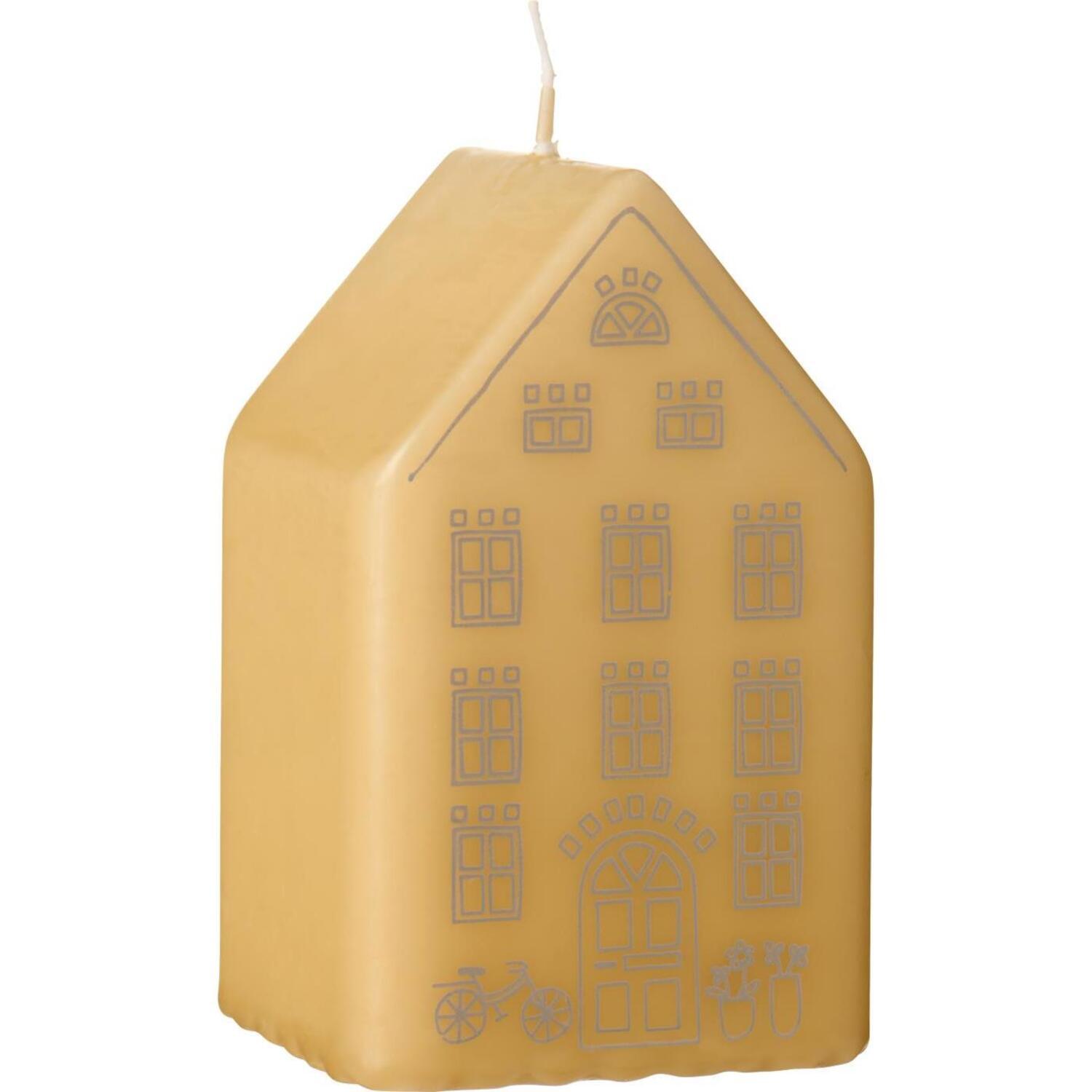 Kerze "Haus" - 5,5x5,5x9 cm (Natur)
