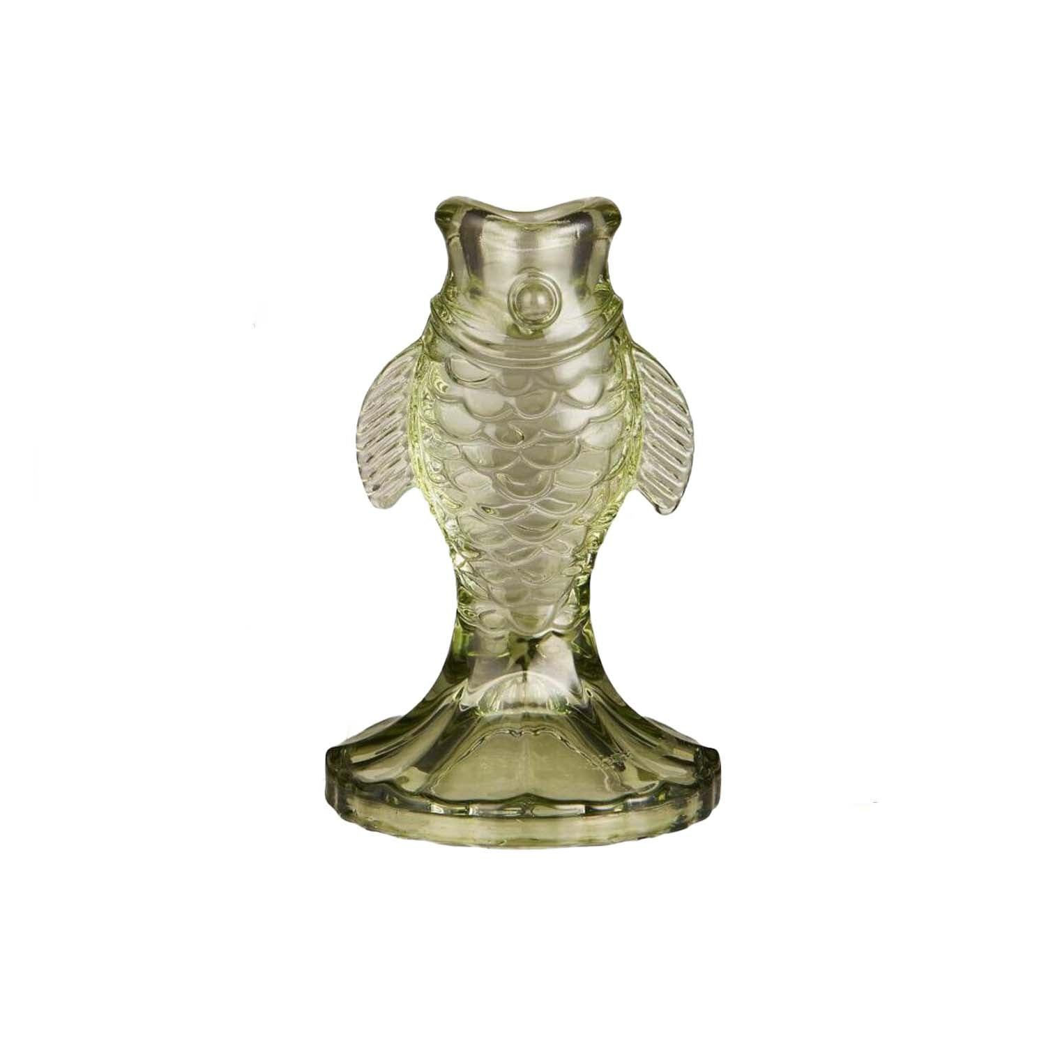 fischförmiger Kerzenhalter - 8x12,5 cm (Grün)