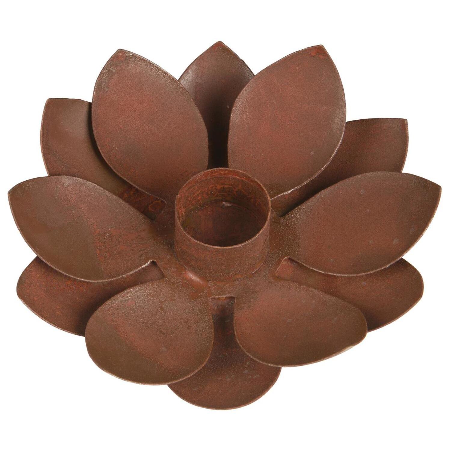 Kerzenhalter "Lotus" - 18x4 cm (Metallic)
