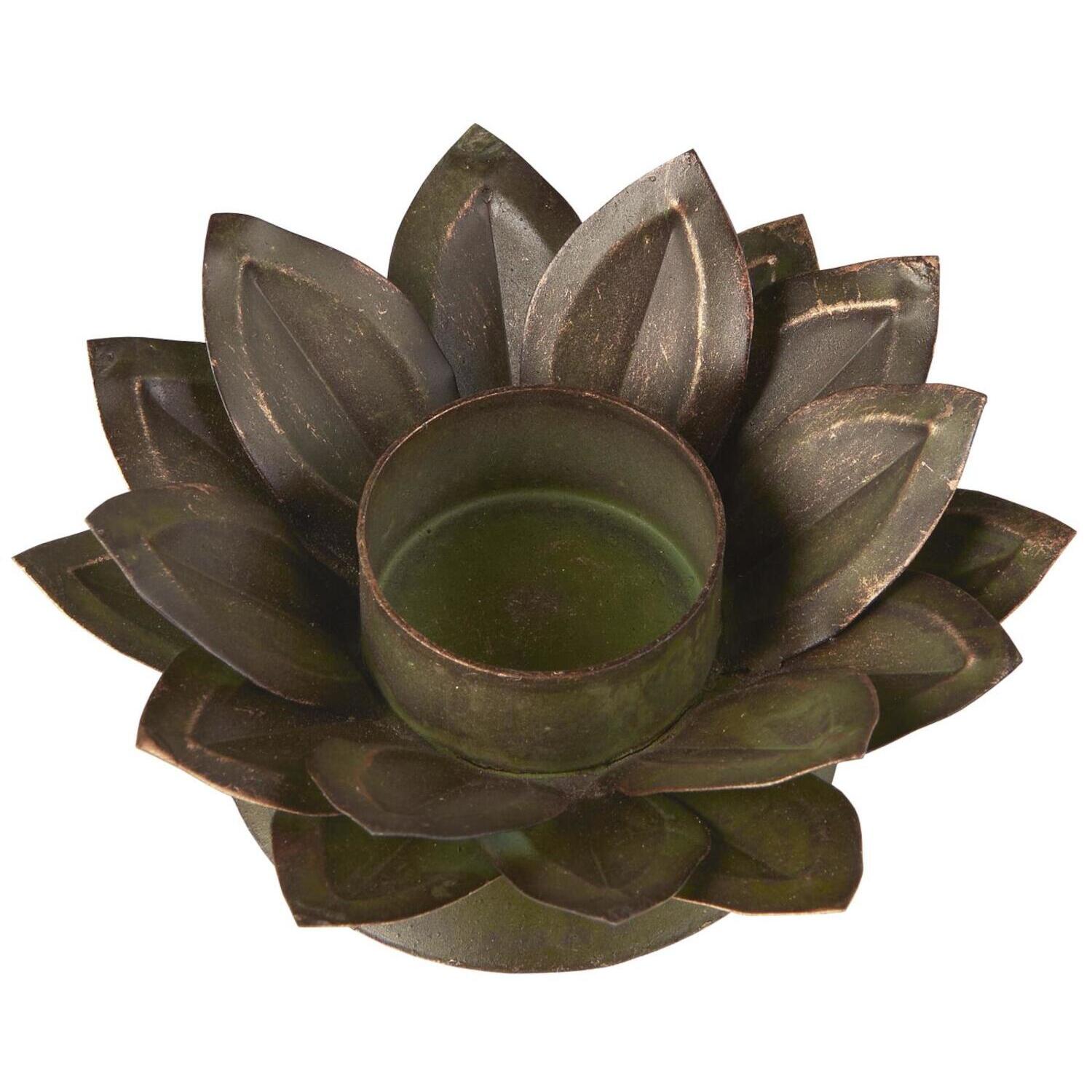 Kerzenhalter "Lotus" - 12x4 cm (Metallic)