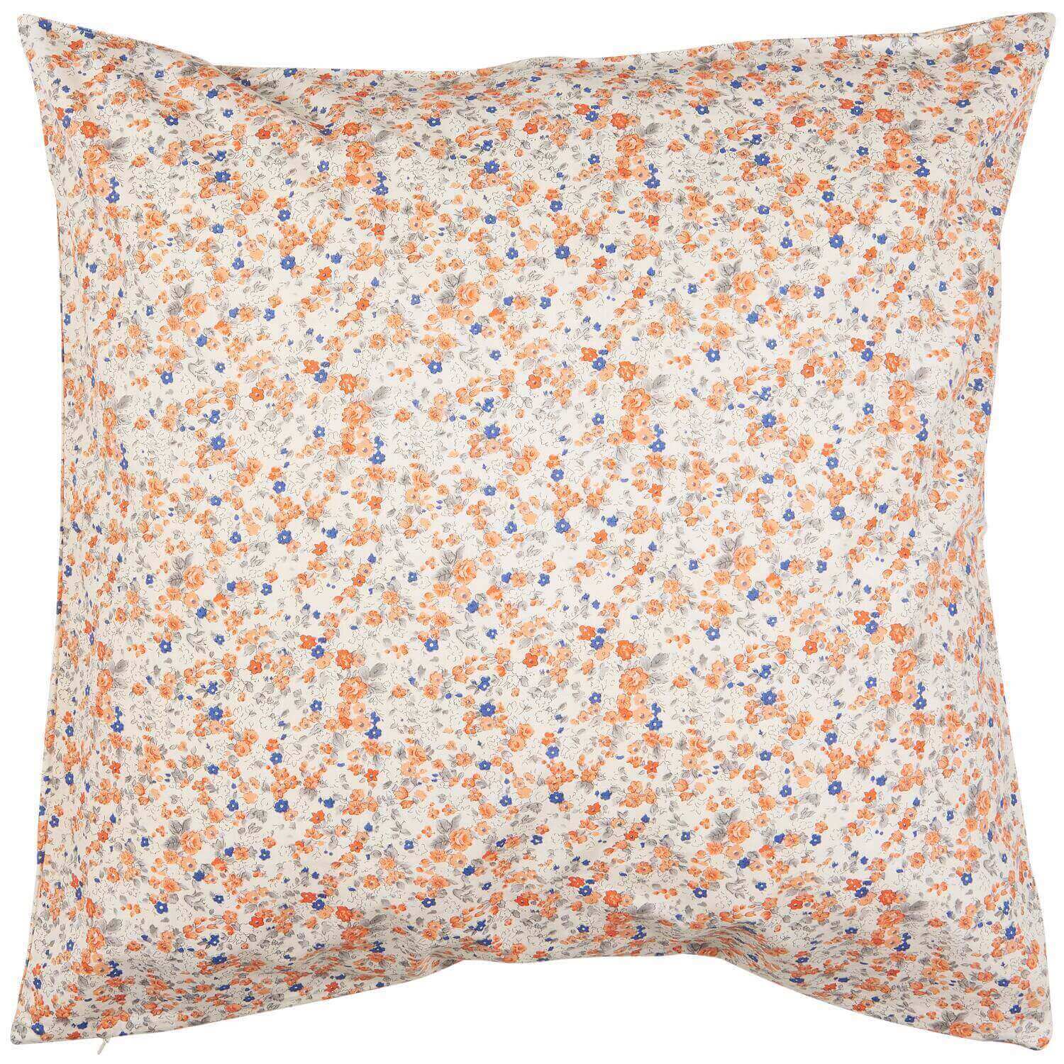 Kissenbezug "Anette" - 50x50 cm (Orange/Blau)