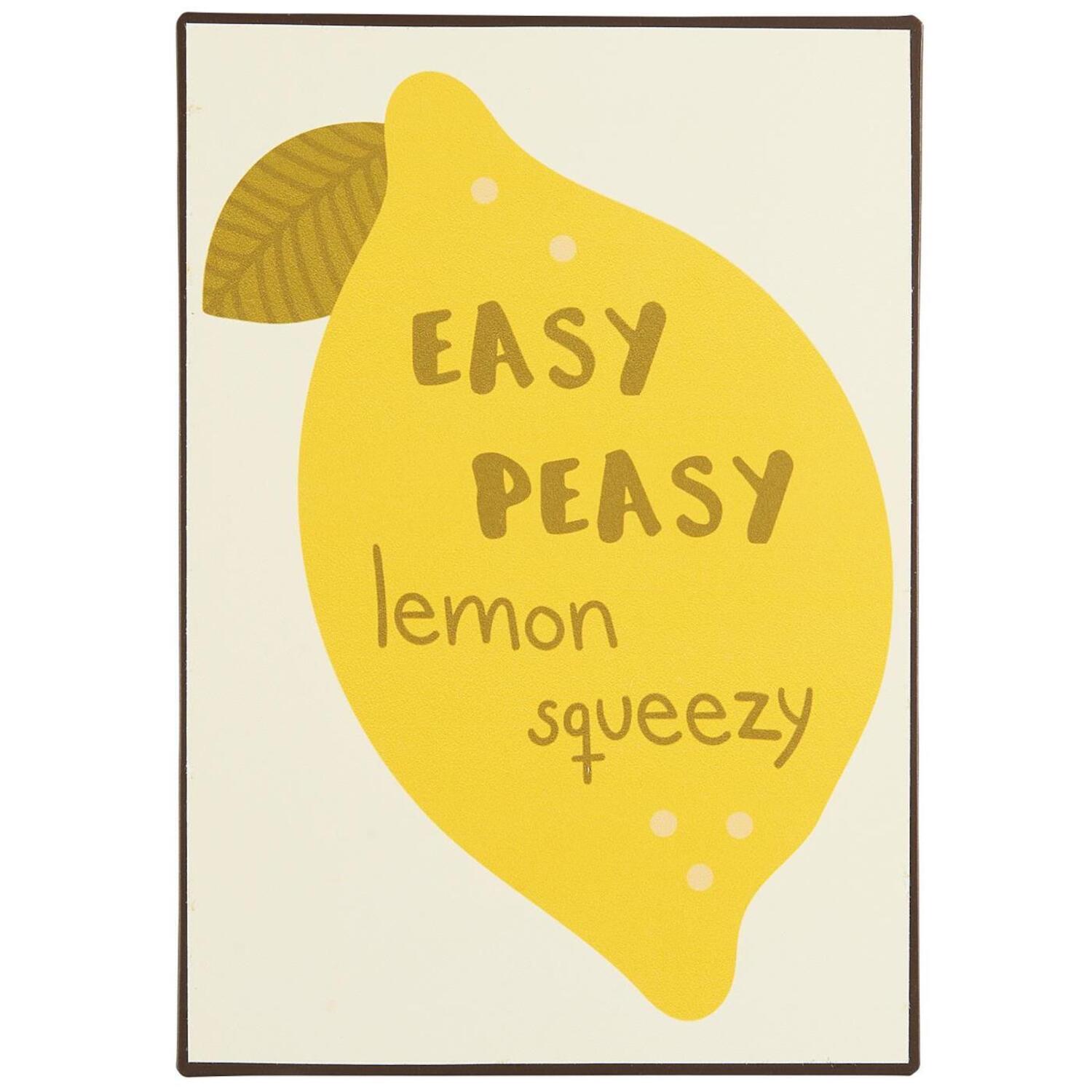 Metallschild "Easy Peasy" - 14x20 cm (Gelb)