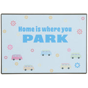 Metallschild "Home is where you park" - 20x14 cm (Blau)