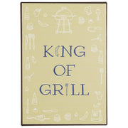 Metallschild "King of Grill" - 14x20 cm (Creme)