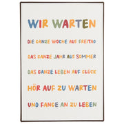 Metallschild "Wir warten die ganze Woche auf Freitag" - 14x20 cm (Bunt)